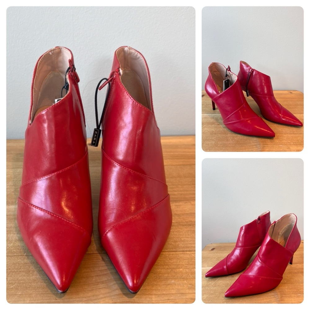 Elegant Red Women's Ankle Boots